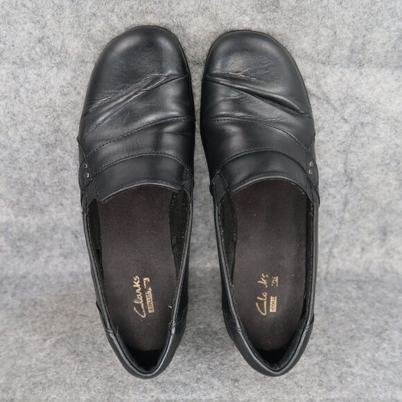 Clarks Shoes Womens 7 Clog Slip On Fashion Comfort Leather Career Walking Black - Picture 8 of 14